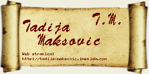 Tadija Maksović vizit kartica